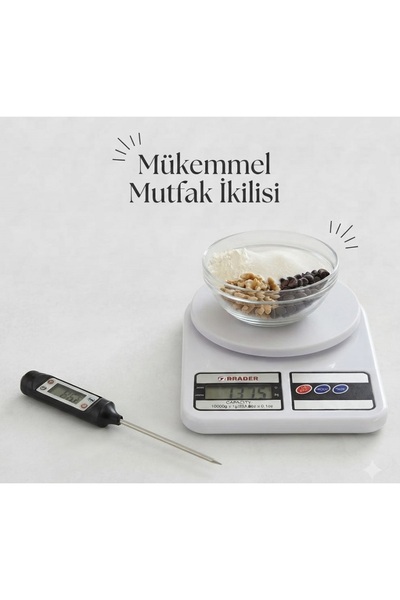 GenelTedarik Dijital Mutfak Tartısı+Gıda Termometresi