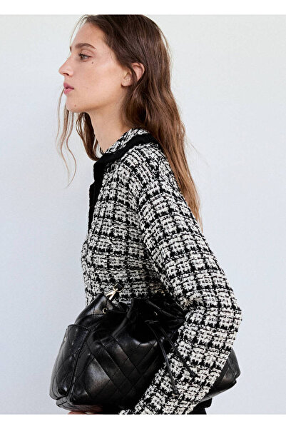 MANGO Woman Tweed polo-neck sweater