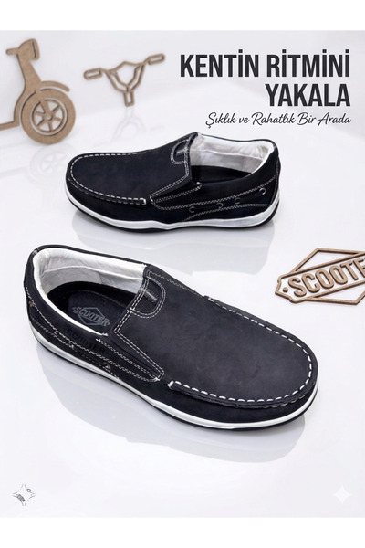 Scooter Men's Summer Shoes 100% Genuine Leather Anti-Sweat Comfort Orthopedic...