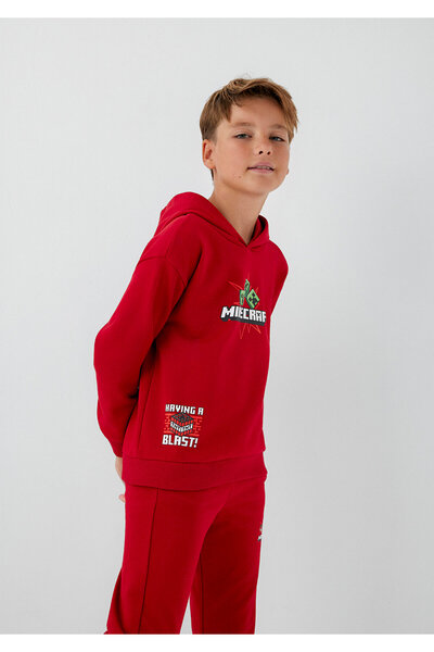 Mavi Hanorac cu glugă cu imprimeu Minecraft 6S10188-80638