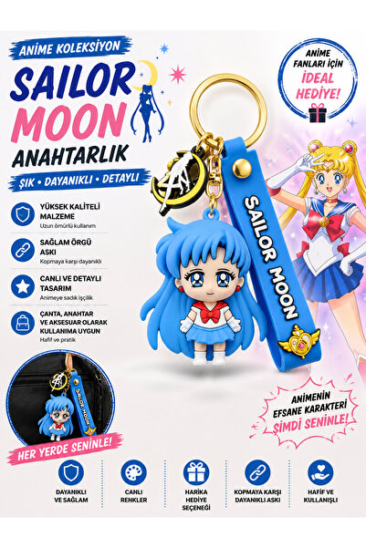 FG KONNİCHİWA Sailor Moon Moon Warrior Anime Character Keychain And Bag Acces...