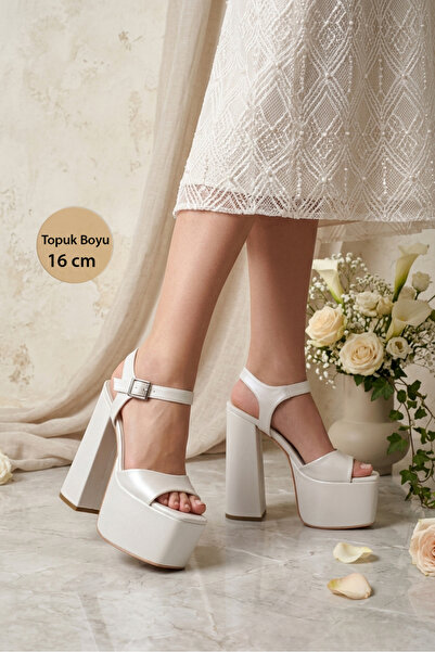 ASLIACAR 16 cm Platform Heeled Slightly Inclined Sandals Model Comfortable Br...