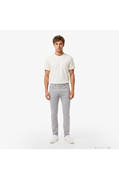 Lacoste Erkek Slim Fit Gri Jean Pantolon