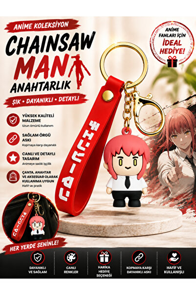 FG KONNİCHİWA Cute Anime Chaw San Man Pochita Power Denji Makima Keychain Dol...