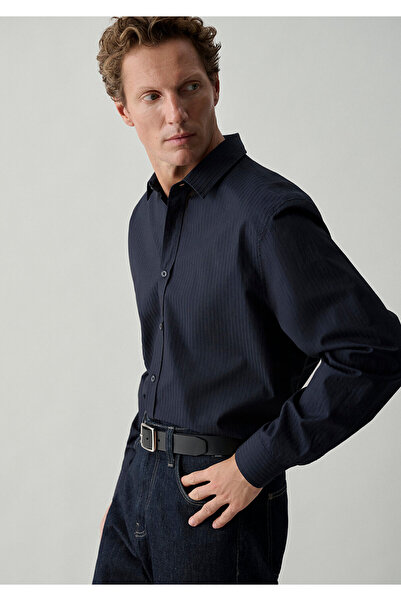 Mavi Lacivert Gömlek Loose Fit / Bol Rahat Kesim 0212091-70489