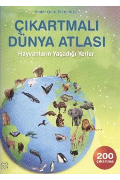 1001 Çiçek Kitaplar Dünya Atlası Çıkartmalı