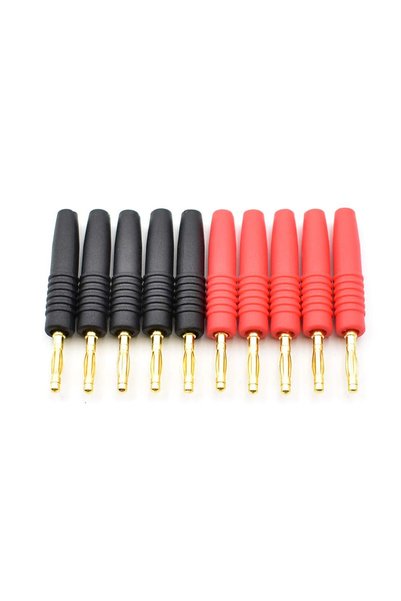 Choice 10PCS Black and Rad 10Pcs Premium 2mm Solder-Type Male Banana Plugs - ...