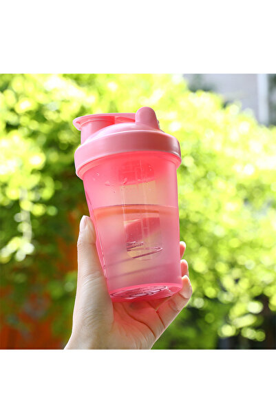 Choice 401-500ml Pink 400ml Leeseph Shaker Bottle with Shaker Balls Leak Proo...