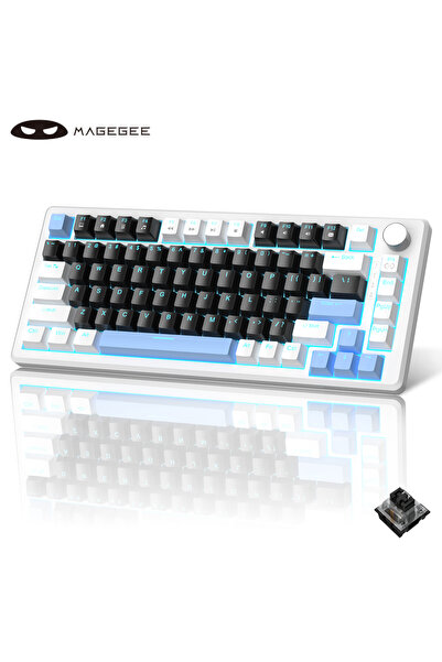 Choice Black Switch MageGee 75% Mechanical Gaming Keyboard with Knob Control,...