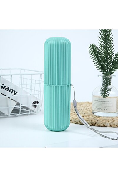 Choice green Travel Toothbrush Box Vertical Stripe Portable Mouthwash Cup Bru...