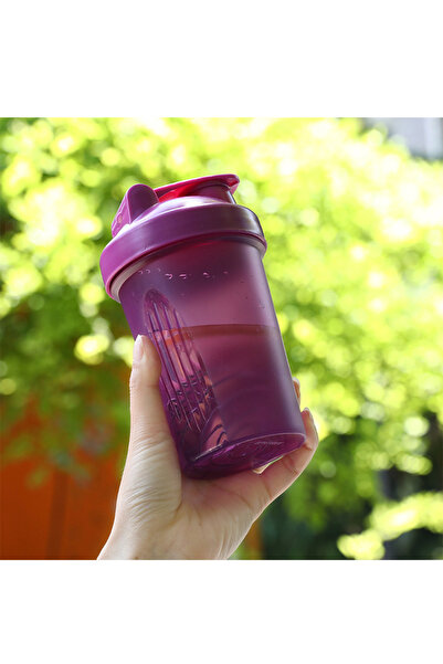 Choice 401-500ml Purple 400ml Leeseph Shaker Bottle with Shaker Balls Leak Pr...