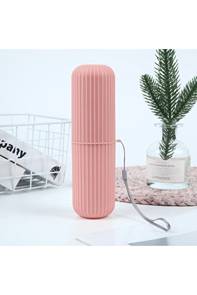 Choice Chocolate Travel Toothbrush Box Vertical Stripe Portable Mouthwash Cup...