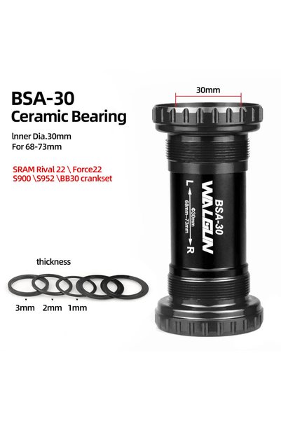 Choice BSA30-Black BSA Threaded Bike Bottom Bracket Ceramic BB BSA24 BSA30 BS...