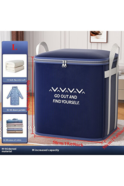 Choice dark blue-L Extra Large Handle Clothes Storage Bag Organizer with Rein...