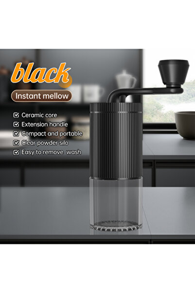 Choice black Portable Hand-Crank Coffee Bean Grinder Adjustable Manual Coffee...