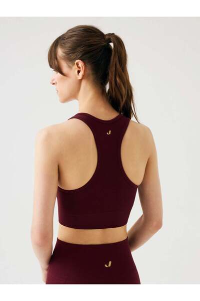 Jerf Gela Çift Katlı Kompress Sport Bra Bordo