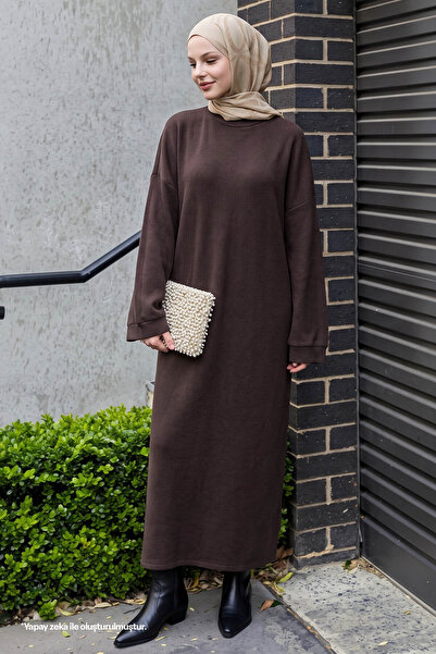 InStyle Loose Chocolate Brown Brioche Knit Dress