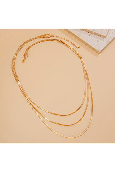 Choice gold color Ingemark Multilayer Twisted Flat Snake Chain Necklace for W...