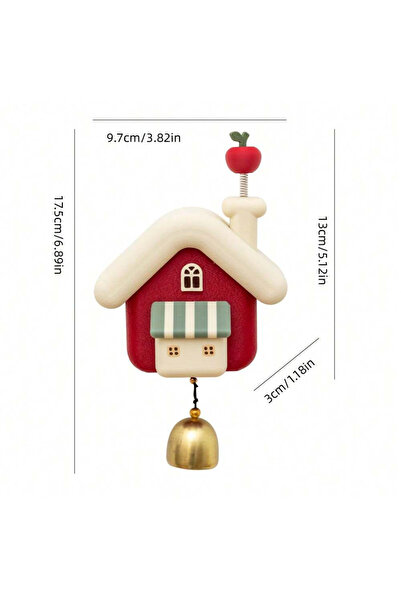 choice2 D Cartoon Little House Wind Chimes Doorbell Hanging Decor Fridge Stic...
