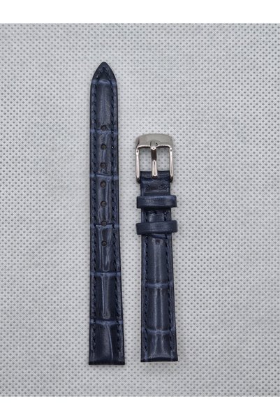 Genel Markalar 12mm Lacivert Deri Saat Kayışı