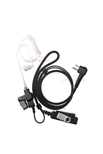 aitalker Black Acoustic Tube Earpiece Headset Mic MOTOROLA Walkie Talkie For ...