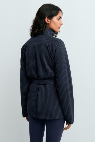 Oysho Long pinstripe cotton jacket