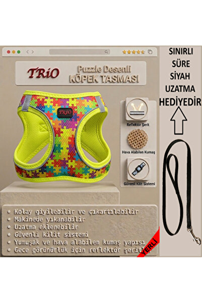 Trio Air -Mesh Small and Medium Breed Cat Dog Chest Harness Soft, Breathable,...