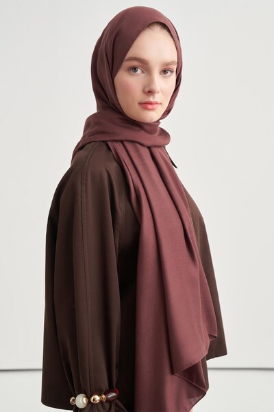 carell Double Sided Silk Slub Shawl - Red Brown