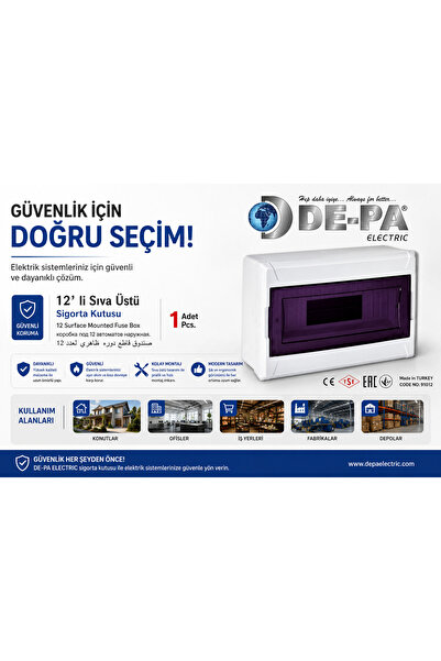 12'LI SIVA ÜSTÜ SİGORTA KUTUSU