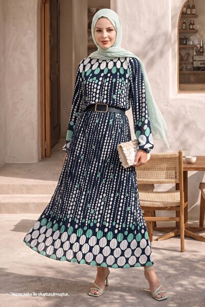 InStyle Vena Polka Dot Chiffon Dress - Mint