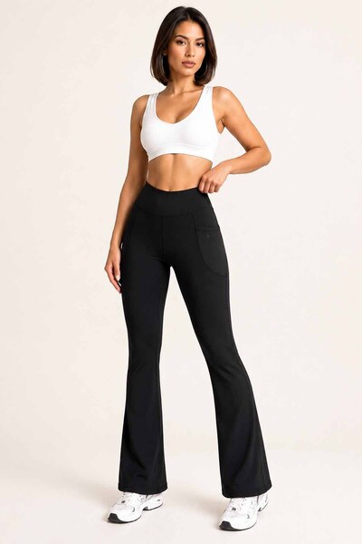 vynor atelier Women's High Waist Spanish Leggings with Pockets Diving Fabric ...