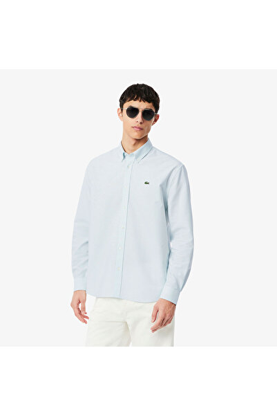 Lacoste Erkek Regular Fit Düğmeli Yaka Mavi Gömlek