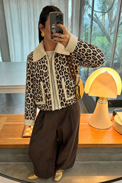 VERYMODA Leopard Patterned Plush Coat