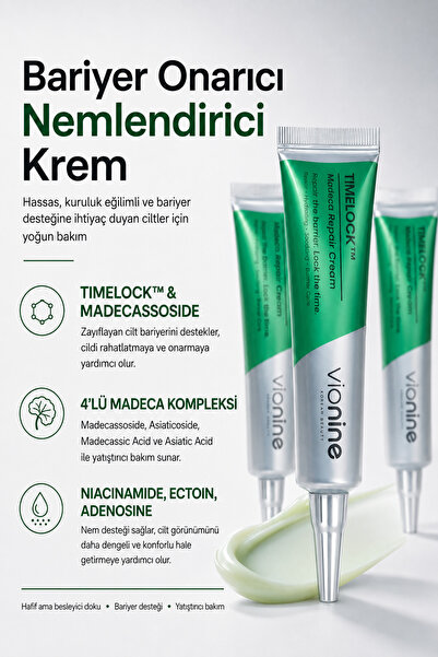 Vio nine Vionine TIMELOCK™ Madeca Repair Cream / Yoğun Bariyer Onarıcı Aydınlatıcı Krem