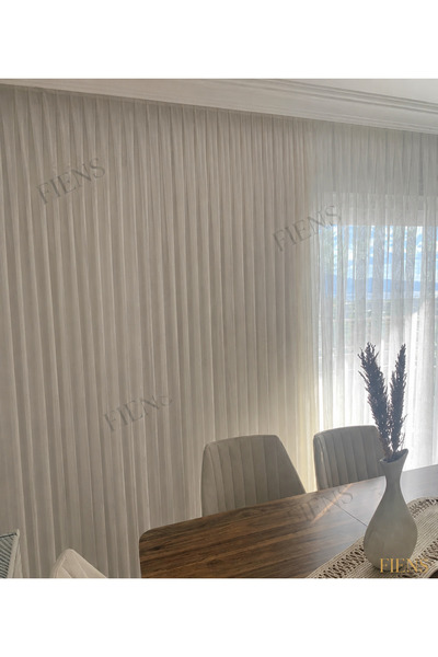 FİENS Mat Bambu Orta Gramajlı Modern 1/3 Sık Pileli Tül Perde Ütü İstemez Her Odaya Uygun En Çok Satılan