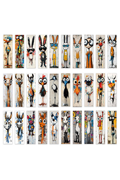 Choice Mixed Color 32pcs, Abstract Doodle Animal Series Bookmarks for Teacher...