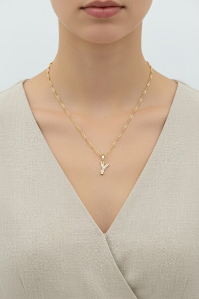 XUPING JEWELRY Style Pearl/Xuping Jewelry Y Letter Stone Necklace