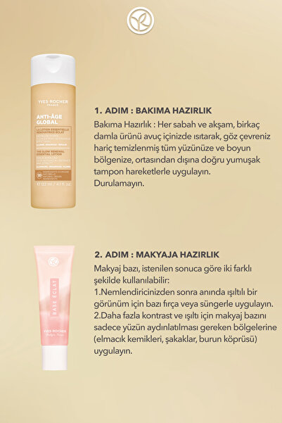 Yves Rocher Makyaja Hazırlık Seti- AHA Losyon 122 ml & Makyaj Bazı 30 ml