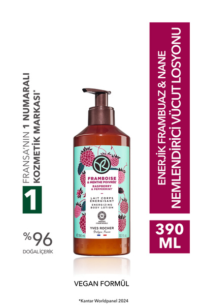 Yves Rocher Vücut Losyonu -Nemlendirici Besleyici Enerjik Frambuaz Nane- Vega...