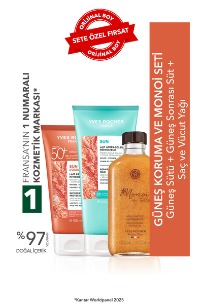 Yves Rocher Güneş Koruma ve Monoi Seti- 50 SPF Güneş Sütü 150 ml&Güneş Sonras...