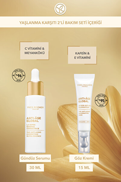 Yves Rocher Yaşlanma Karşıtı 2 'li Bakım Seti- Gündüz Serumu 30 ml& Göz Kremi 15 ml