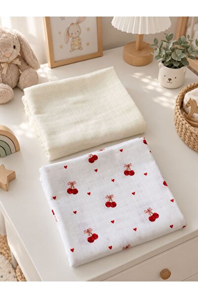 Fulya Tuhafiye 100% Cotton 2-Piece Muslin Baby Blanket Set Oeko-Tex Certified...