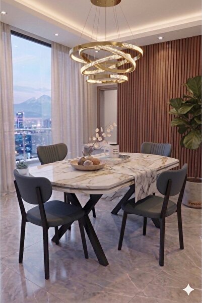 Avenza living Nova Serisi Modern Yemek Masası Takımı - 4 Kişilik Salon & Mutf...