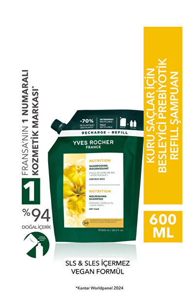 Yves Rocher Besleyici Prebiyotik Refill Şampuan-Kuru Saçlar/Nutrition-Tuzsuz,...