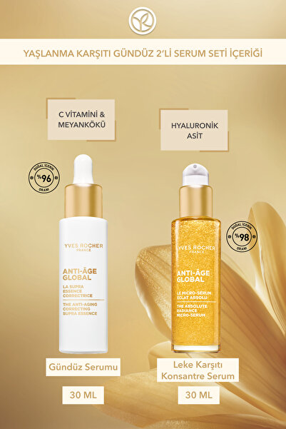 Yves Rocher Yaşlanma Karşıtı Gündüz 2'li Serum Seti - Gündüz Serumu 30 ml & Konsantre Micro Serum 30 ml