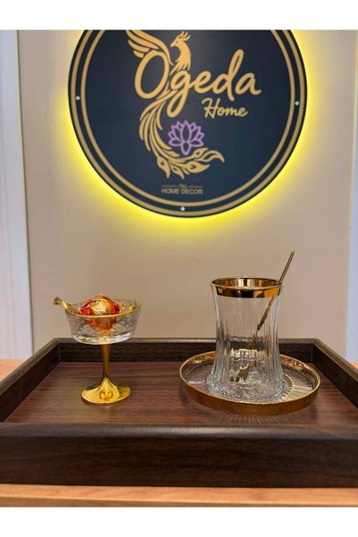Ogeda Home 6'lı Paslanmaz Titanyum Yuvarlak Gold Çay Kaşığı - 6'lı Gold Çay K...