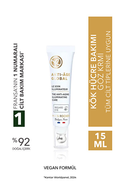 Yves Rocher Göz Kremi-Kafein&E Vitamini-Yaşlanma Karşıtı Bitki Kök Hücre Bakı...