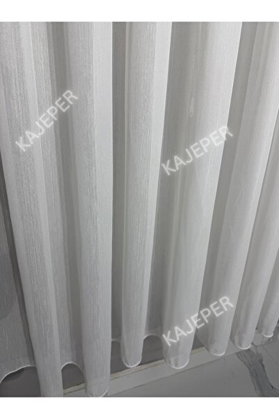 KAJEPER BAMBU ELİT Tül Perde Dökümlü Ütü İstemez perde 1/3 sık pile Özel Ölçü...