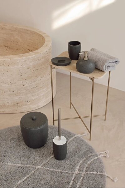 İrya TRAVERTINE 5 PARÇA BANYO AKSESUAR SETİ ANTRASİT