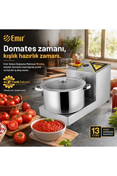 Emir Endüstriyel Mutfak Emir 4 Bıçaklı Soğan Doğrama Lahmacun İçi Hazırlama Makinesi Makinası 13 litre
